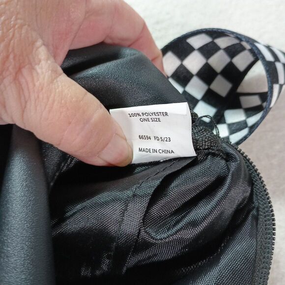 Market & Layne Crossbody Pouch Bag Black w/ Checkered Strap Casual Purse - Picture 6 of 15